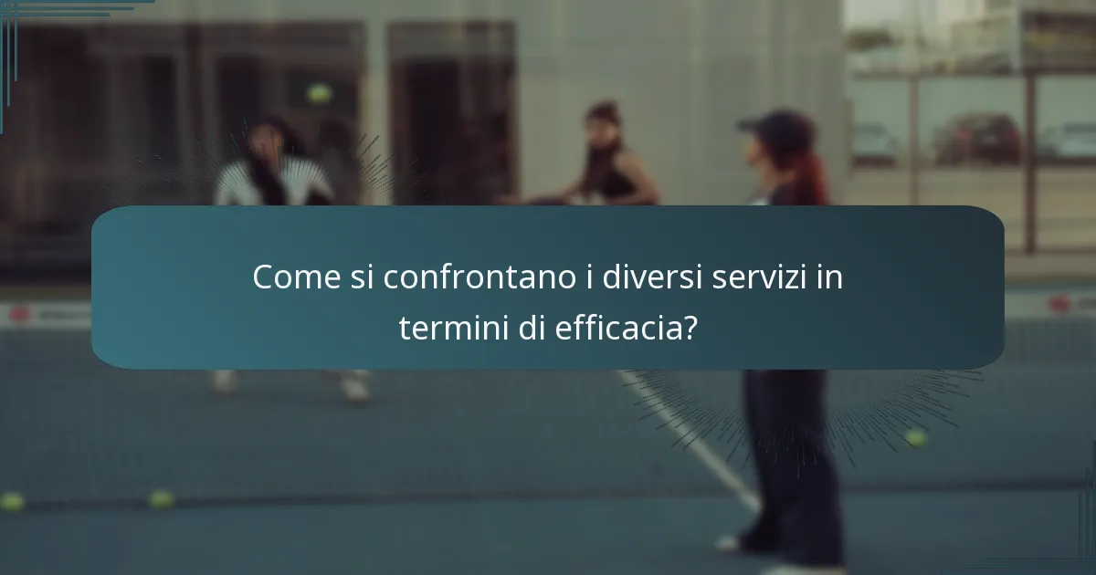 Come si confrontano i diversi servizi in termini di efficacia?